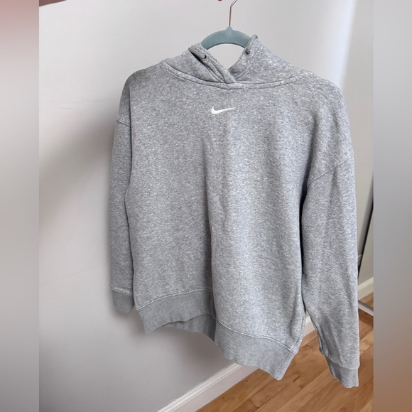 Nike Collection Fleece Oversized Hoodie In Gray Heather XS Size - Picture 1 of 8